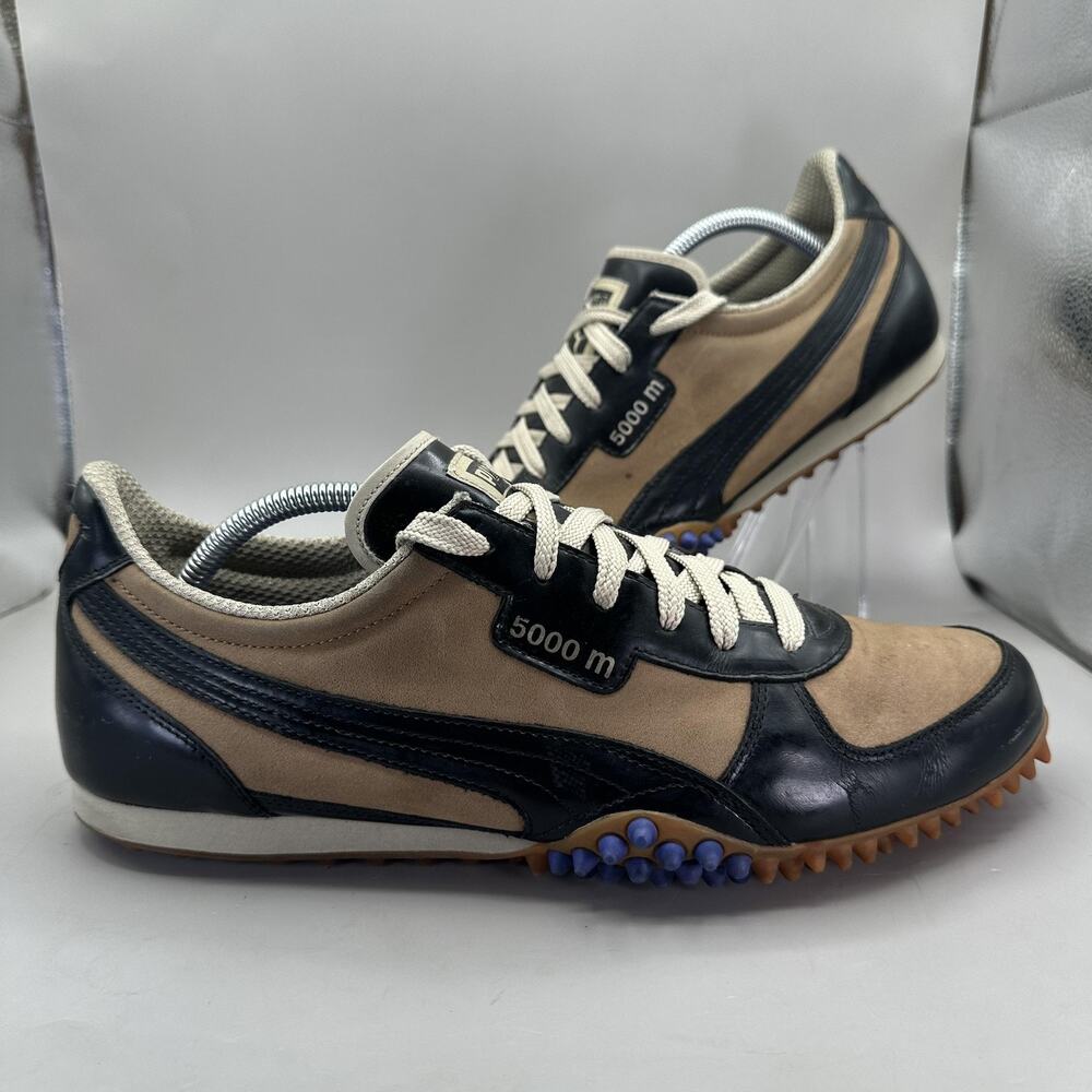 PUMA 5000 M Shoes Mens Size 11.5 Brown Black Suede Running Track Sneakers